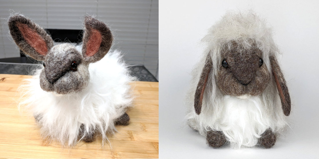 Final bunny puff before and after