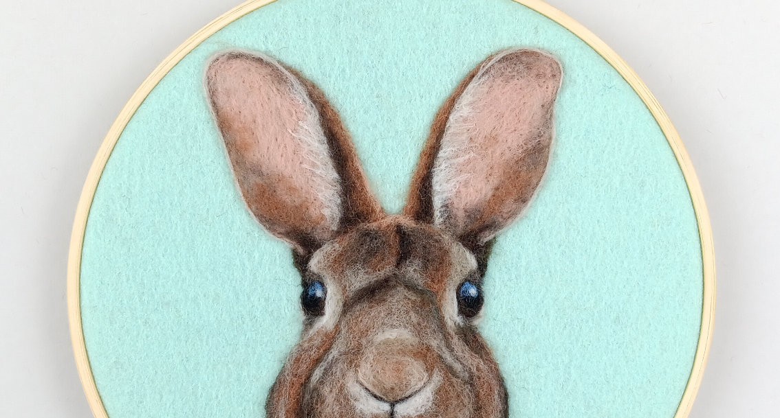 2D Rabbit from Dani Ives Painting with Wool course